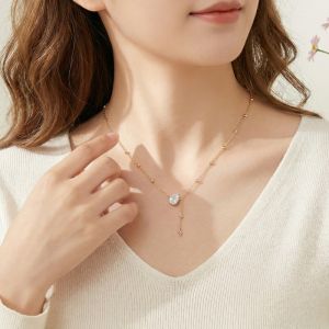 3 Carat Nữ Quả Lê Thả Zircon Mặt Dây Chuyền Vòng Cổ Hình Chữ Y Kim Cương Đơn Độc Vòng Cổ Hình Chữ Y Dễ Thương Lãng Mạn Quà Tặng Ngày Lễ