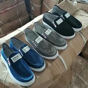 Sepatu Sport Canvas Slip On Kanvas Casual Pria Wanita Biru
