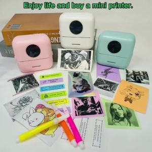 Mini Portable Bluetooth Printer USB Rechargeable Print Banners Notes Files Photos Labels DIY Drawings Cute Gift Choice