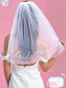 1 Piece Bridal Veil Headband with Comb Wedding Bridal Veil Bachelorette Party Accessory