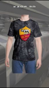 Kaos 3D 3 Dimensi As Rma Logo Retak Premium Bangkok Thailand