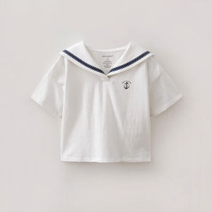 Marc&Janie | Energetic Navy Style Cotton T-Shirt for Girls