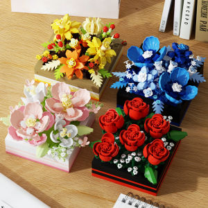5 types of flower box building blocks everlasting flower building block toys DIY desktop decoration birthday gifts festival gift