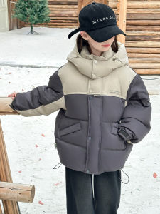 Thickened Autumn Winter Jacket for Girls Primary And Middle School Students Cotton Clothes New Chinese Style Hooded Coat
