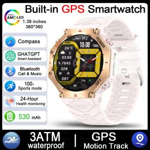 T-Rex 3 Ultra Military Grade GPS Smart Watch 10ATM Waterproof Compass Altimeter Barometric AMOLED Men HD Call Sports Smartwatch