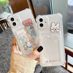 TPU เคสใสใส่บัตร iPhone 11/12/13 Pro Max/XR/XS Max/SE 2020 รูปแบบพลาสติก์ การหนึ่งอย่าง 1 บัตร 1 รูปแบบพลาสติก์ 5 วันการกำไร 7 วันการกำไร 100% ถูกสร้างขึ้นโดย Apple