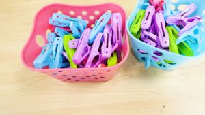 Jepitan Baju Untuk Jemuran Baju Warna Warni 30PCS FREE keranjang Clip [COD]