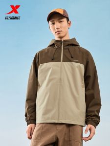 XTEP Waterproof Sport Jacket Mens Womens 2025 Spring New Outdoor Coat Windproof Zipper Hooded Casual Sportswear