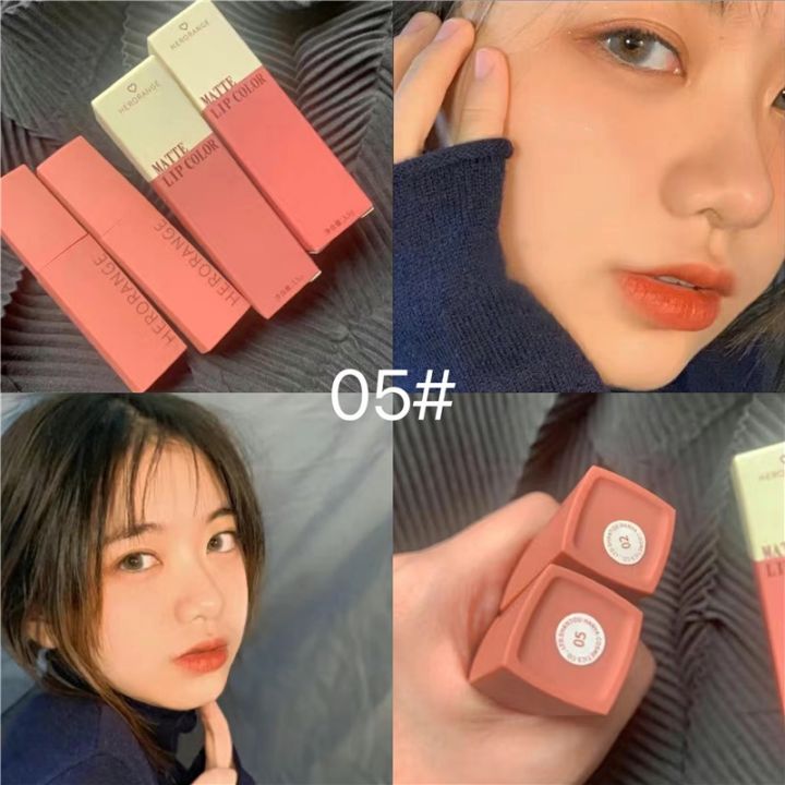 Original HERORANGE Lip Gloss Lipstick Matte Waterproof Long Lasting VE