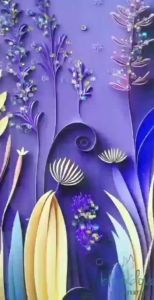 NewFRAME Lavender Flower Print Wall Art Abstract Picture with Frame Size 30x40 cm