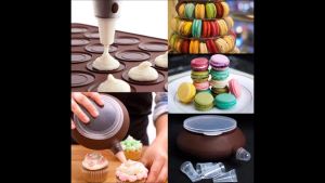 Macaron Silicone Mat Non-Stick Macaron Baking Mold Set 48 Capacity Macaroon Kit with Cake Decorating Supplies