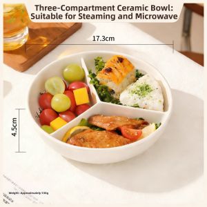 HANXIAO | Ceramic Partitioned Steaming Tray For Rice Cooker