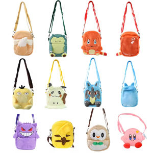 Pokemon Pikachu Gengar Mimikyu Snorlax Rowlet Psyduck Lucario Charmander Plush Backpack Pokemon Anime Shoulder Bag Doll Toy