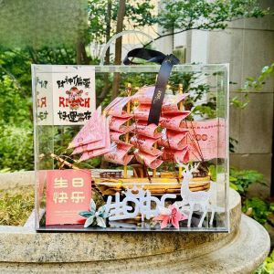 Sailing Boat Decoration DIY Material Kit Full Set Surprise Birthday Gift One Sailing Smooth Wealth Flower Box Creative Gift Box
