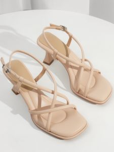 Womens Roman Style Leather Sandals Summer High Heels Fashionable Square Head Knot Ties mid Heel Comfortable All Match Shoes