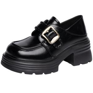 Josiny | Spring Thick Heeled Platform Womens Loafers Lightweight 2026