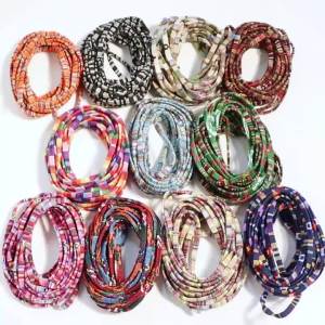 5yards/lot 5mm Ethnic Woven Cotton Covered Core Rope Vintage Fabric String For Handmade Bracelet Macrame Craft Supplies