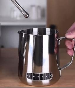 304 Stainless Steel Milk Frothing Pitcher With Temperature Display Coffee Latte Art Jar Precision Spout Coffee Latte Art Tools