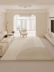 Luxurious Easy-Care Wooden-Style Carpet for Living Room And Bedroom Waterproof Stain-Resistant Rectangle Shape Home Decoration