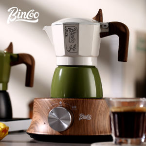 BINCOO Double-valve Moka Pot Home Concentrated Small American Latte Coffee Pot Set Italian Coffee Appliances 2Cups