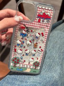 เคสโทรศัพท์มือถือแบบครอบเต็มสำหรับ Apple 15promax แบบน่ารักสำหรับเด็กผู้หญิง ป้องกันการตกหล่น ลายหูแมว ลาย KT Cat สำหรับ iPhone 16