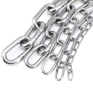 1Meter 304 Stainless Steel Chains Lifting Chain Rope Multi-purpose Metal Chain for Guardrail Decoration Pet Traction Bike Lock