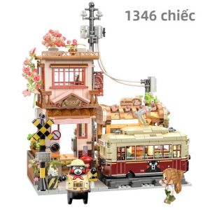 Bộ Đồ Chơi Xếp Hình Giáo Dục Kumamoto Bear Station Scape 1346 Chi Tiết - MOC DIY Dành Cho Trẻ Em Đồ Chơi Thông Minh Với Hướng Dẫn Lắp Ráp Mô Hình Phố