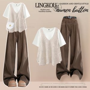 NUMEN BUTTON | Slimming Youthful Retro Large Size Casual Womens Set