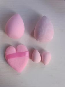 5Pcs Makeup Sponge Set Soft Foundation Applicator Sponges with Heart Shape Makeup Puff for Flawless Base Makeup