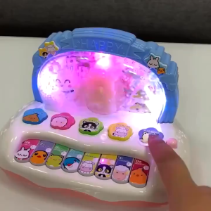 Children Baby Rotating Music Piano Keyboard with Light Sound Educational Toys Kids Gift