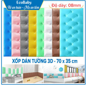 Thảm xốp 3D xốp dán tường giấy dán tường tự dính tấm dán tường không thấm nước xốp dán tường 3d dùng trong phòng khách phòng ngủ - 70x35x0.8cm - màu trắng - ECOBABY