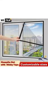 มุ้งกันยุงหน้าต่าง แบบติดเองได้ ตาข่ายหน้าต่าง DIY สามารถปรับแต่งได้ มุ้งกันยุงหน้าต่างและประตูพร้อมเทปกาว