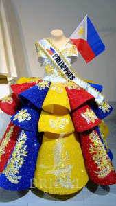 Umbrella cut gown with Philippines flag inspired for kid