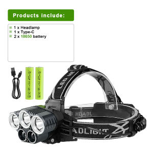 2026 New Portable LED Headlamp White light+Blue light USB Rechargeable Headlight 18650 Powerful Head Flashlight Fishing Lantern