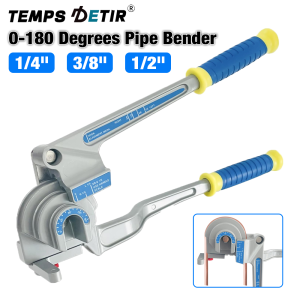 3-In-1 Manual Pipe Bender For 1/4 3/8 1/2 Pipes 180° Bending Angle Is Compatible With Copper Aluminum Iron Pipes.