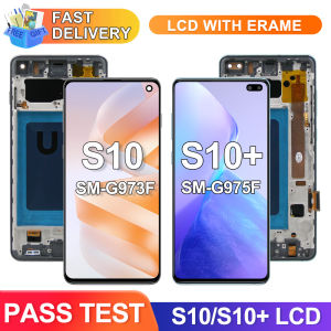 With Frame for Samsung Galaxy S10 Plus S10+ G975 G975F Lcd Display Digital Touch Screen for Samsung Galaxy S10 G973F Assembly