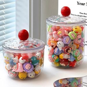 Large Capacity Transparent Storage Jar Toy Figure Display Box Bubble Monster Doll Decorative Item Holder Plastic Storage Container