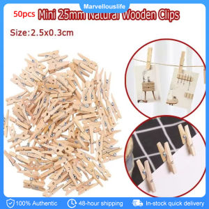 50pcs Mini Photo Clips Natural Wooden Clothespin DIY Wedding Party Wooden Clip Pegs 25mm