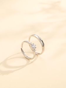 silver original italy 925 ring couple love 2pcs Men Women Couple Fashion Jewelry Wedding Engagement Rings Adjustable Size