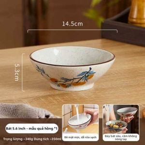 Bát Cơm Gốm Men Dưới Phong Cách Retro
