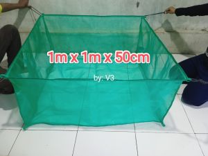 Keramba ikan jaring waring/hapa kassa ukuran 1x1x1m Termurah