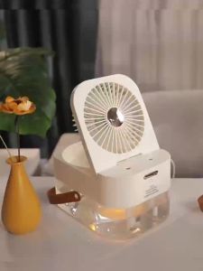 2in1 ทำความเย็นและความชื้น พัดลมไอน้ำพกพา 3L USB ชาร์จ ลม กับ USB เย็นเร็ว ชาร์จ ลม 3 เกียร์ USF-323