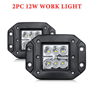 KEVANLY | 1/2PCS Car High Bright Work Light 12W 6SMD 6000K White Headlight DRL Driving Lamp for Jeep Off-Road Vehicle 4x4 ATV UTV