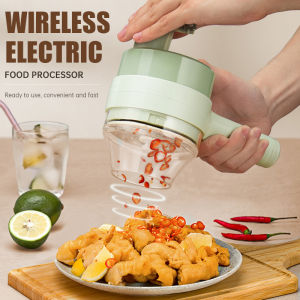 Multifunctional Electric Vegetable Cutter Set 5 in 1 Vegetable Slicer Fruit Salad Cutter Garlic Masher Wireless Handheld Gatling Garlic Cutter
