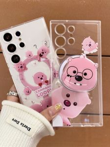 เคสโทรศัพท์ Samsung Galaxy S25 Ultra รุ่นใหม่แบบมีช่องเสียบแม่เหล็กสีชมพูใสป้องกันการตกหล่นพร้อมฟีเจอร์การดูดซับแม่เหล็กสำหรับผู้หญิง