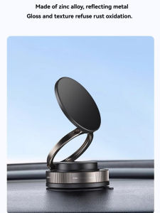 Strong Magnet Car Phone Holder 360° Foldable Design Adjustable Vacuum Suction Cup Holder Suitable for Cars/Desks/Bathrooms etc.