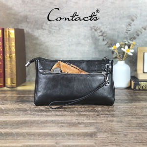 CONTACTS Genuine Leather Digital Accessories Storage Bags Electronic USB Data Cable Earphone Case Phone Gadgets Travel Organizer Pouch