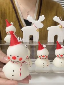 3pcs [Exclusively sold ] Merry Christmas giftsChristmas tree scented candles party scene layout table decorations Christmas decorations