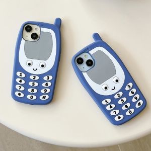 💗Internet celebrity trend+In stock+COD New 3D Cute Cartoon Blue Phone Case For iPhone 1112 13 14 15 Promax Soft Silicone Case Back Cover Shockproof Durable