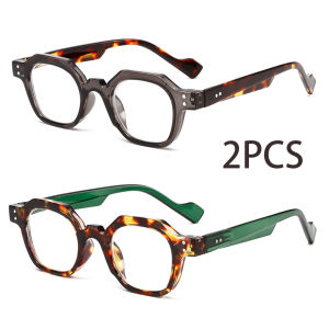 2PCS Two Pairs of Stylish and Comfortable Large-Framed Reading Glasses Blue Light Resistance Suitable for Both Men and Women